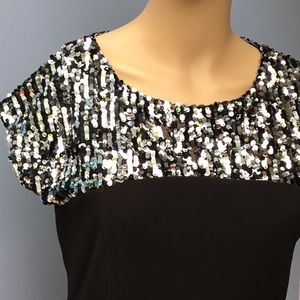 Forever 21 Black Sequin Asymmetrical Cocktail Dress